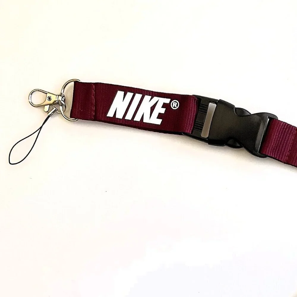 NEW (NWOT) NIKE LANYARD ID BADGEHOLDER  KEYCHAIN MAROON AND WHITE